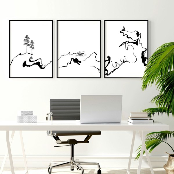 Ideas For Office Wall Decor | Set of 3 wall art prints