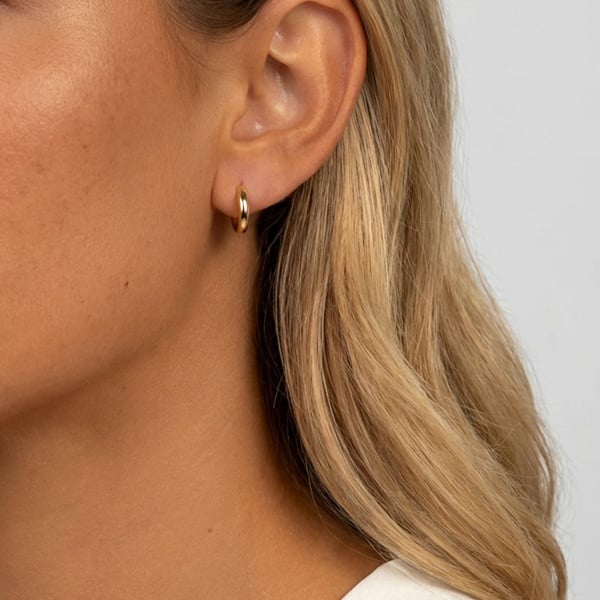 Tiny Huggie Hoop Earrings in 18k Gold or Silver