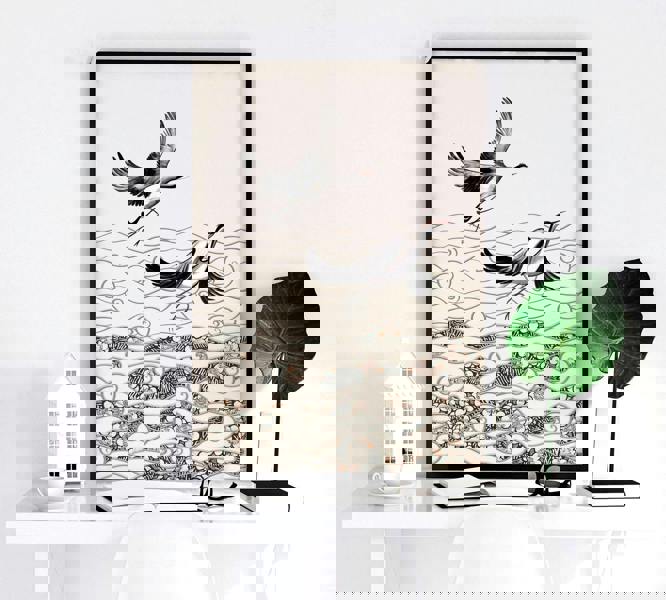 Japanese art print | Set of 2 wall art prints for living room