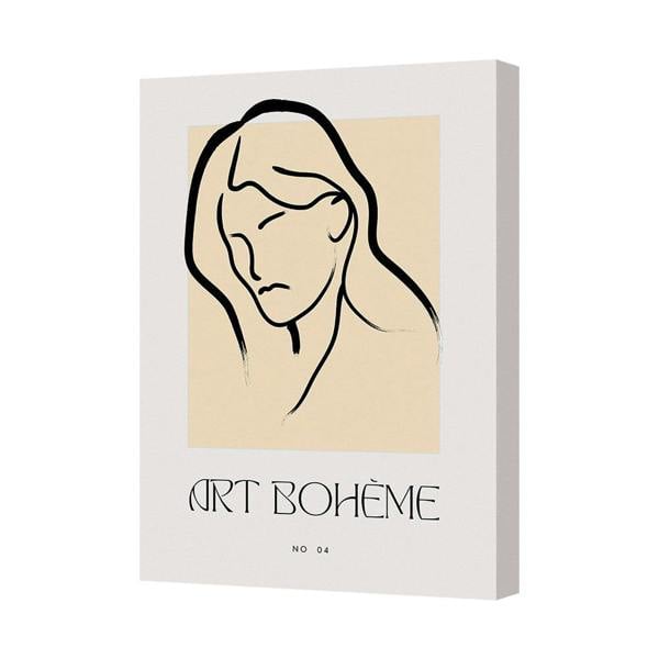 Benjamin Tate Design Canvas Print Wall Art Boheme Portrait No 04 Abstract Line Drawing