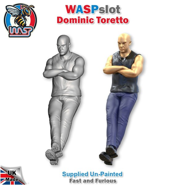 MCSlots Dominic Toretto Fast and Furious Unpainted Figure 1:24 Scale Wasp DT 24