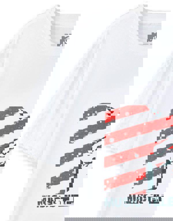 MTV Unisex White Santa Hat Short Sleeved T-Shirt