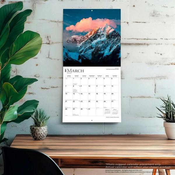 World's Greatest Mountains Calendar 2027, Wall Calendars, Month To View, Natural World, Gift
