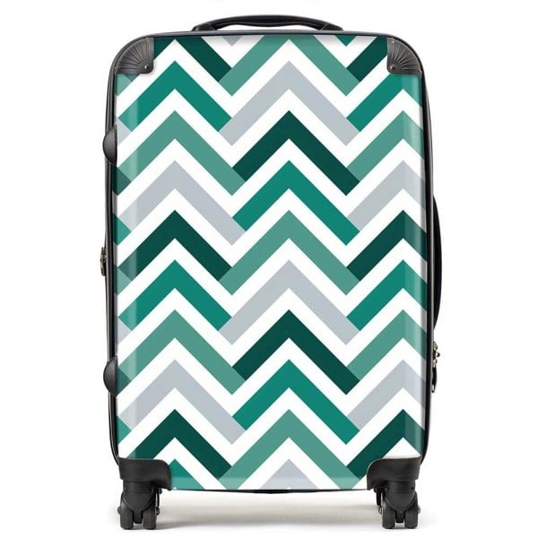 Warren Reed Geometric Retro Vintage Colored Chevron Pattern Suitcase