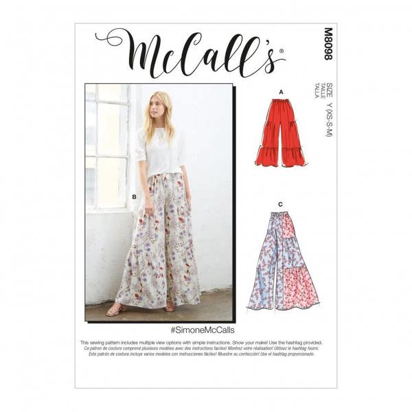 McCalls 8098 Paper Sewing Pattern – Women's Trousers, Easy