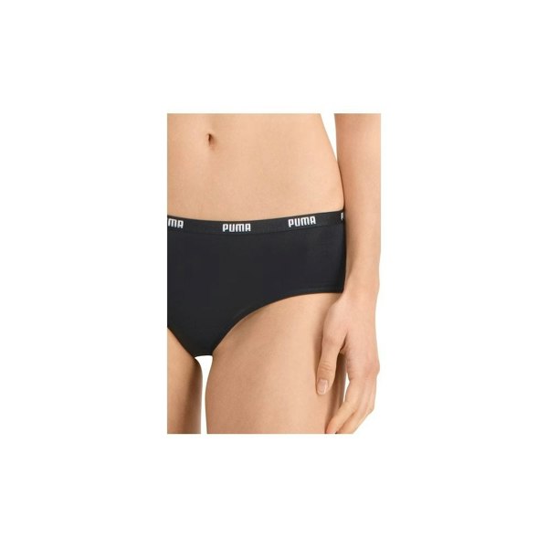 Puma 2-Pack Microfibre Seamless Mid-Rise Brazilian Briefs, Black