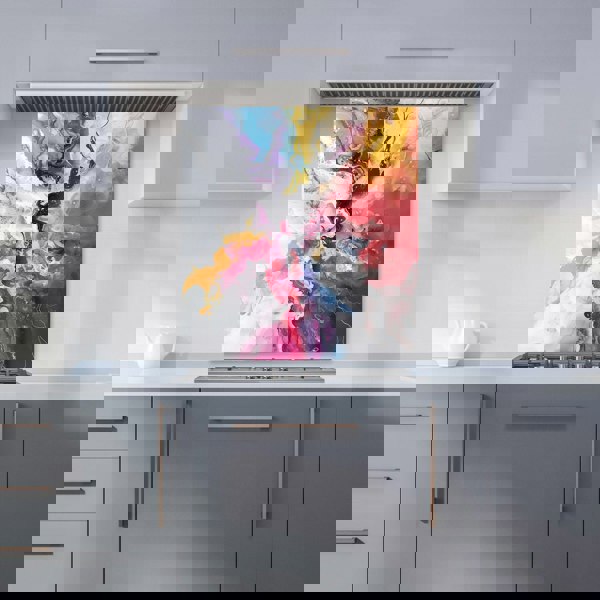 Warren Reed - Designer Explosive Colour Cascade Kitchen Splashback