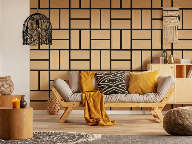 Fuse Acoustic Wooden Parquet Wall Panel in Natural Oak