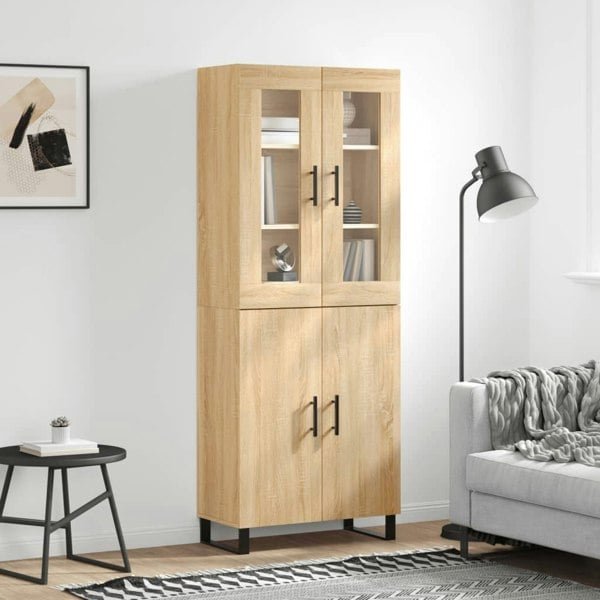 Berkfield Highboard Sonoma Oak 69.5x34x180 cm Engineered Wood