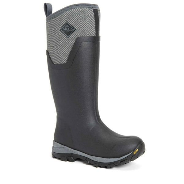 Muck Boots Arctic Ice Tall Women's Wellington Boots in Black/Grey Geometric