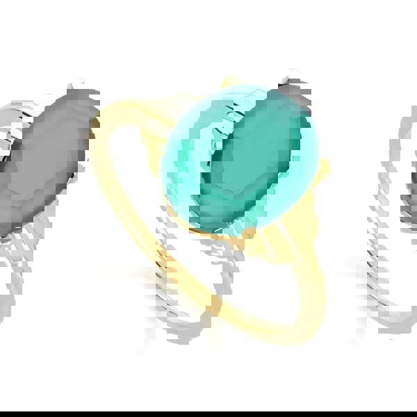 Gemondo Grand Deco Oval Chalcedony Ring in Gold Vermeil