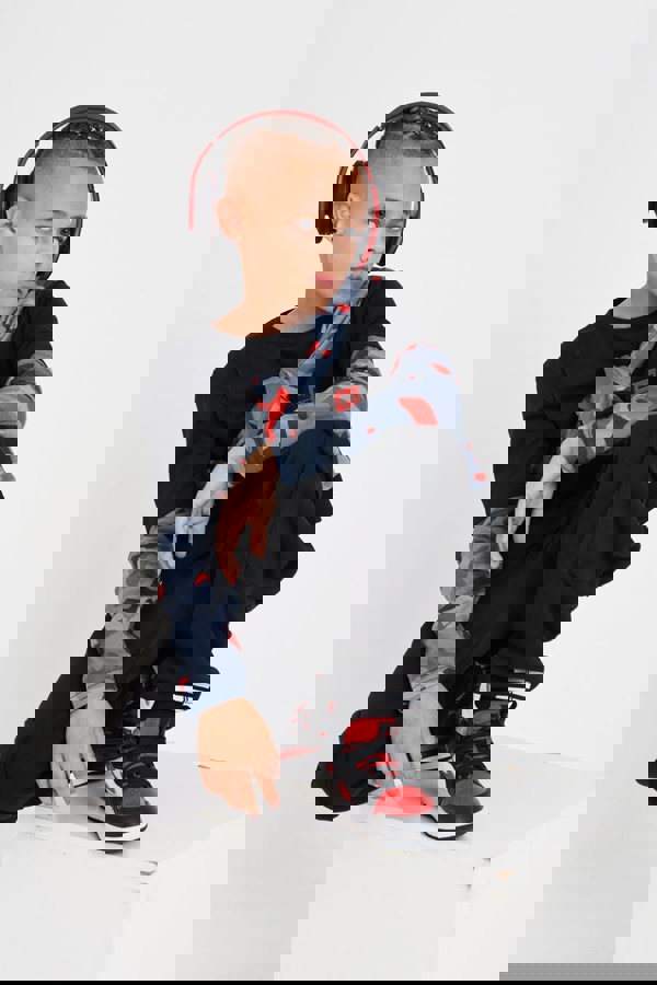 Beat Boyz Club Doublo Boys Long Sleeve T-Shirt – Black & Red Pop Camo