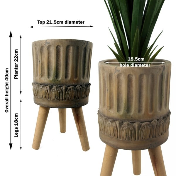 Leaf 40cm x 21.5cm Zandi Roman Composite Large Planter