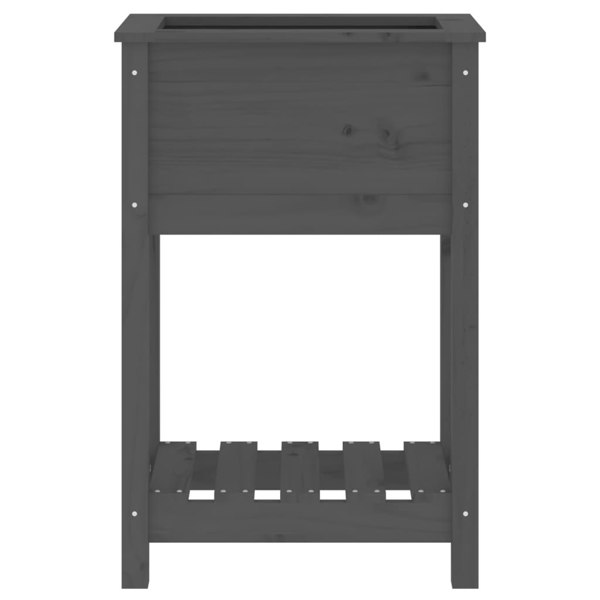 Berkfield Planter with Shelf Grey 54x34.5x81 cm Solid Wood Pine