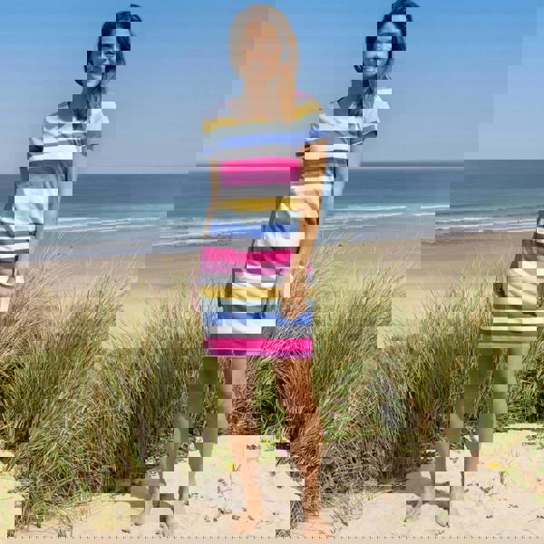 Lazy Jacks Women's Striped T-Shirt Dress - Multicoloured