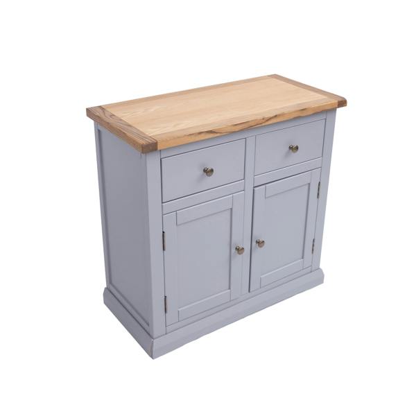 Cabinet Bits Rocca Grey 2 Drawer 2 Door Sideboard Brass Knob