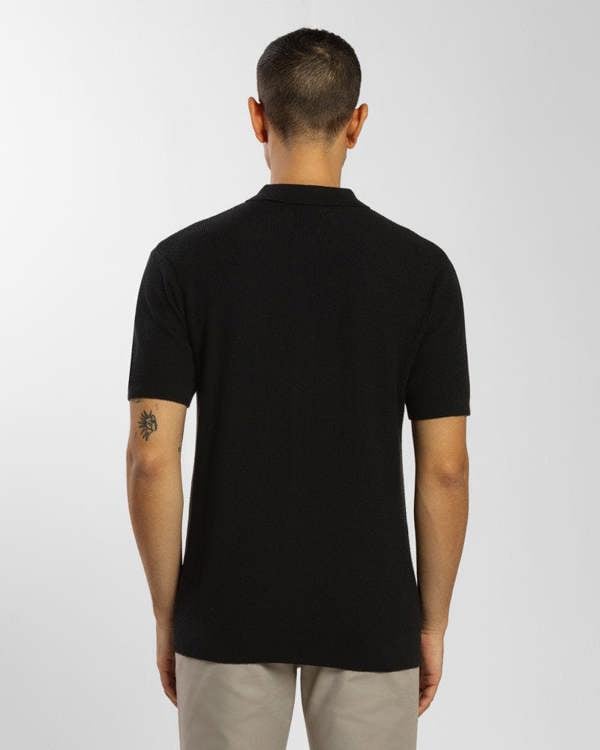 Steel & Jelly Textured Knitted Polo Shirt