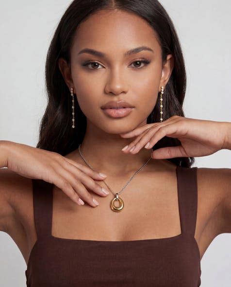 Elk & Bloom Solitaire 14K Gold Droplet Stud Earrings