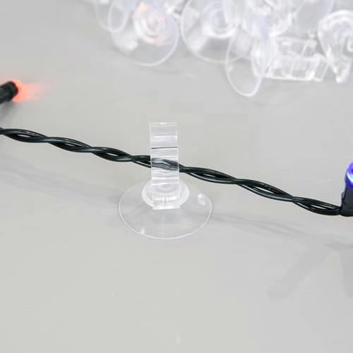 2.3cm Clear Mini Suction Cup Hooks, 25 Pack Plastic Holders for Festive Lights image 5