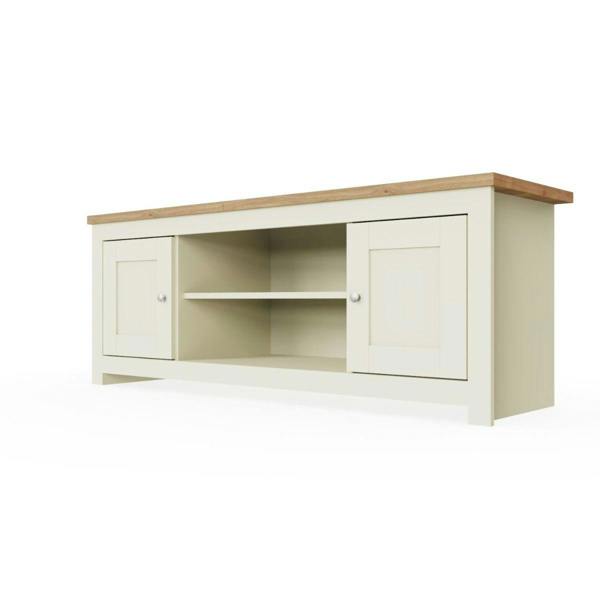 Timber Art Design Lisbon TV Unit Stand Media Cabinet 2 Doors + Shelf