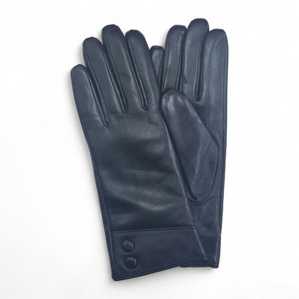 Infinity Leather Womens Italian Leather Winter Button Design Soft Wool Lining Gloves - L-GLV-501