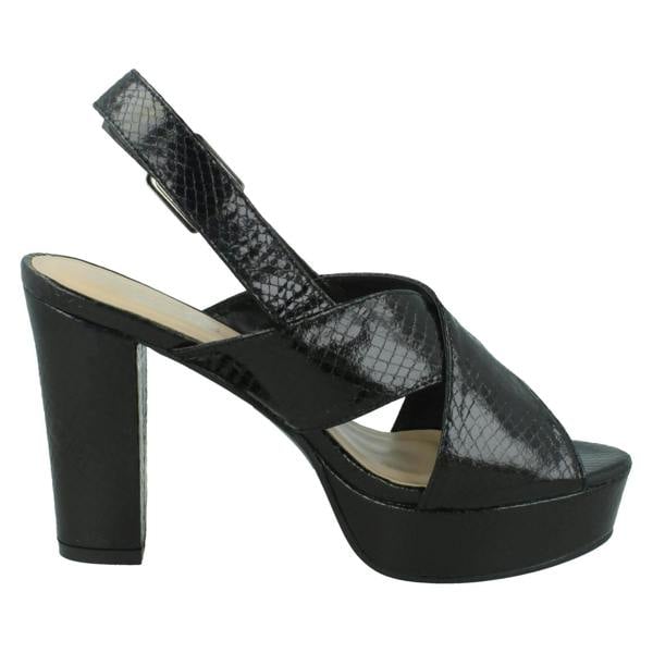 Spot On Ladies High Heeled Chunky Platform Sandals F12019
