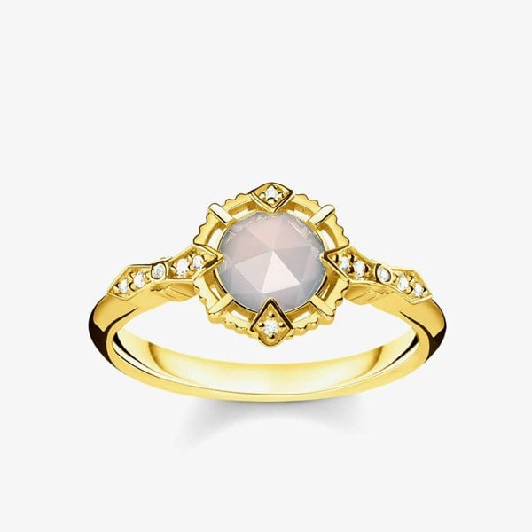 THOMAS SABO Gold Plated Agate Ring D_TR0043-958-24