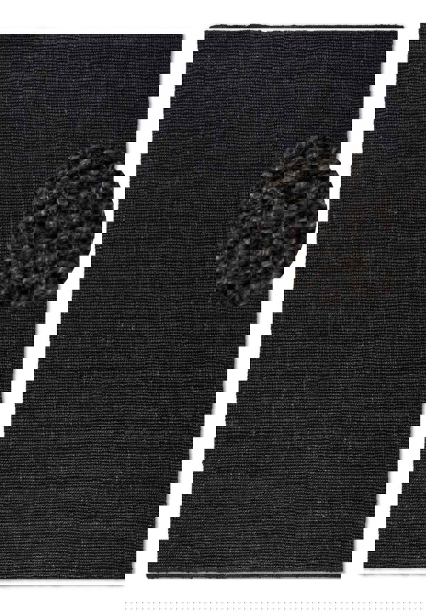 Handwoven Jute Black Rug – Natural Colour