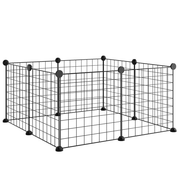 Berkfield 8-Panel Pet Cage Black 35x35 cm Steel