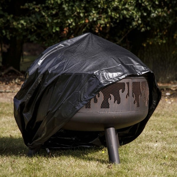 Outdoor Rated Fire Pit Cover for ys12087 - Black PVC 710mm x 450mm Water & Rain - LoopsDirect