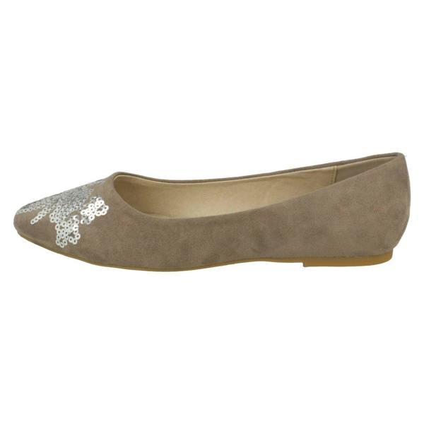Spot On Ladies Spot On Flat Pointed Toe Ballerinas