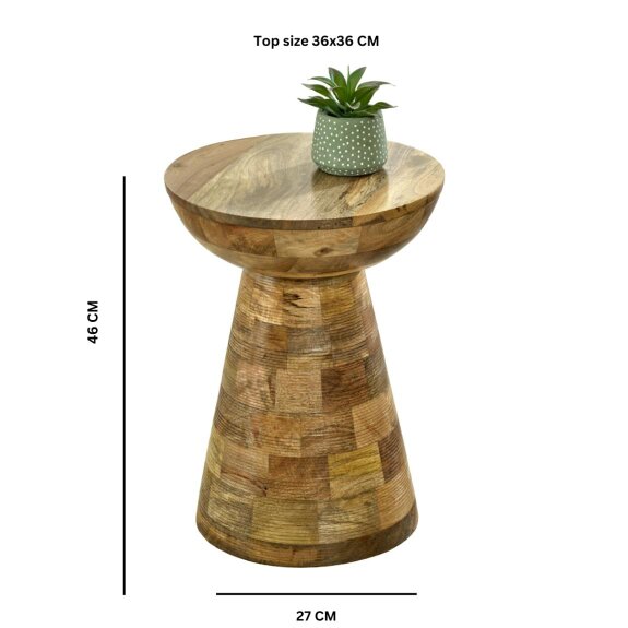 Wyld Haus London Natural Mango Wood Mushroom Side Table