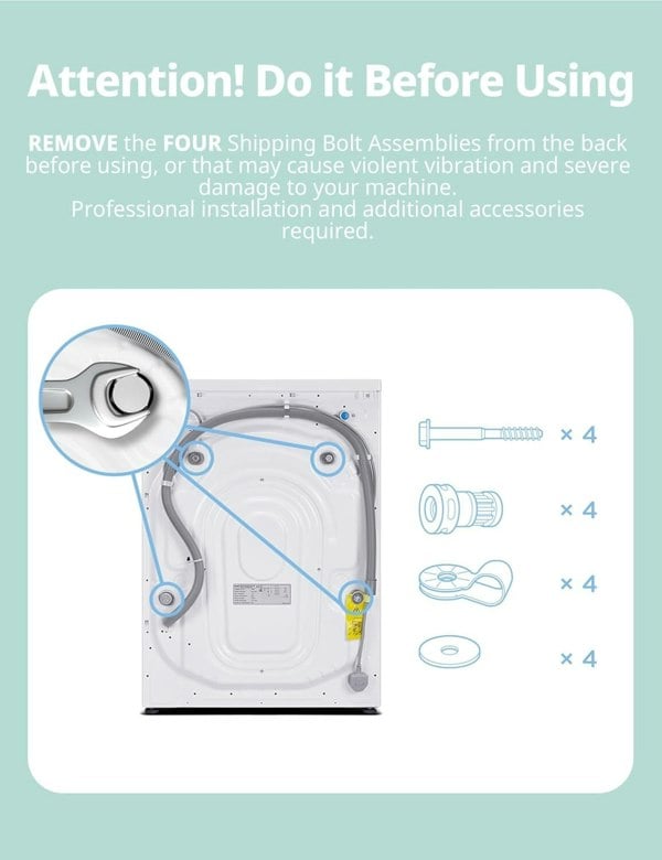 Freestanding Washing Machine 6 / 7 KG Load White Comfee UK