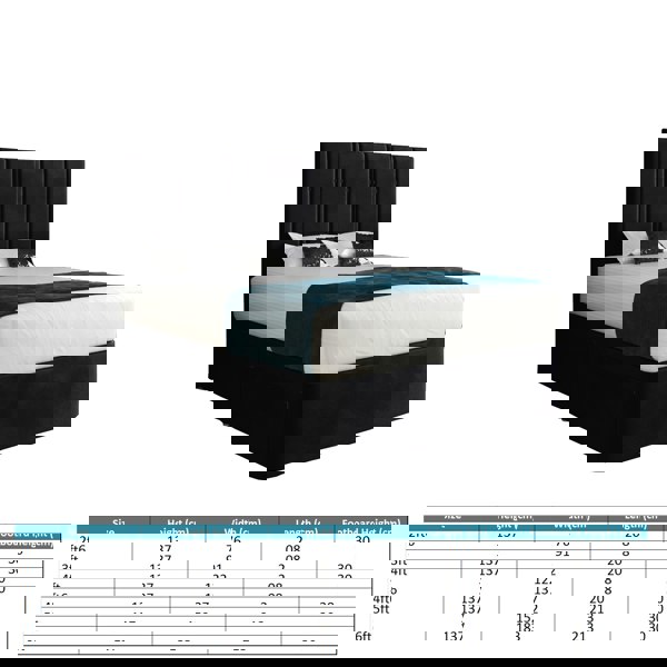 Casa Magna Marcelo Upholstered Soft Velvet Bed Frame - Black