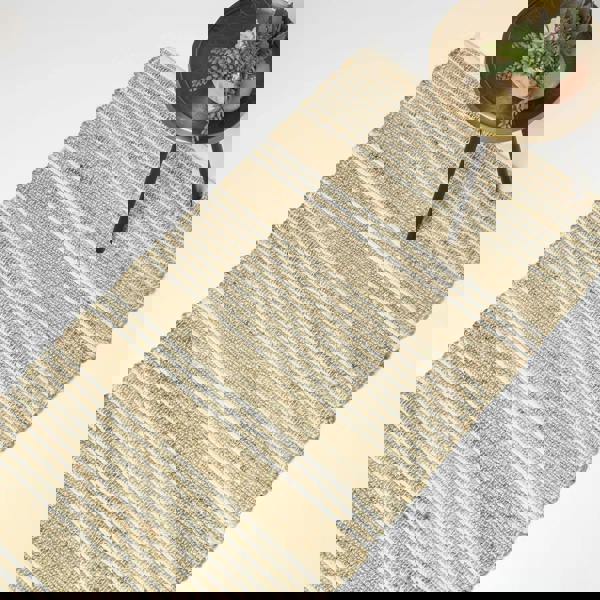 HOMESCAPES Arlyn Natural Striped Handwoven Jute Rug