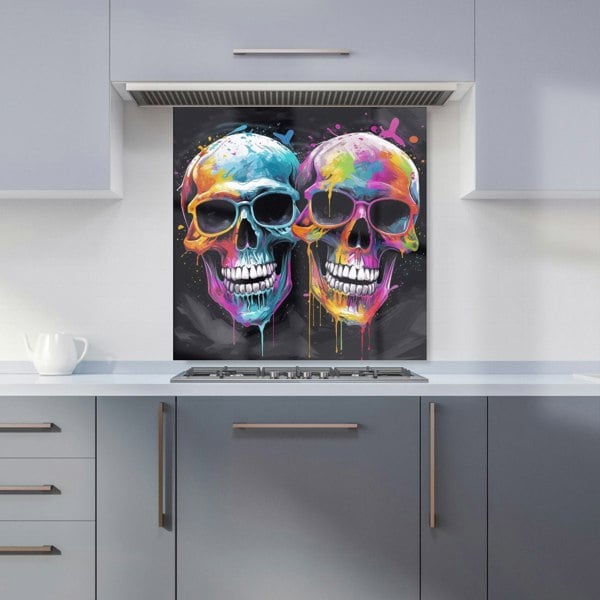 Warren Reed - Designer Splashart Happy Skeletons In Glasses Kitchen Splashback