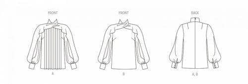 Vogue Sewing Pattern 1985, Tops for Women, AX5 (4-6-8-10-12) - Intermediate