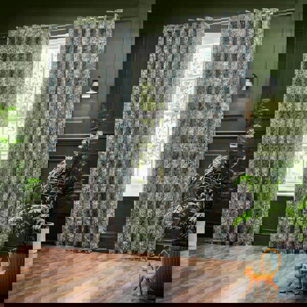 Wylder Chenille Bengal Tiger Eyelet Curtains - Wedgewood