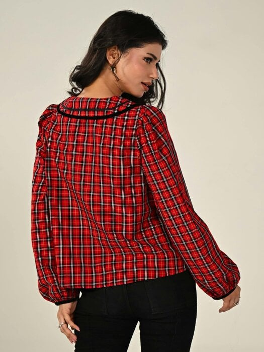 Rose & Nancy Sally Tartan Check Blouse