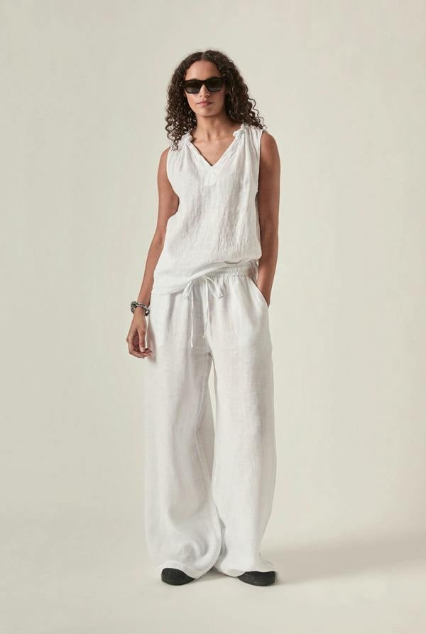James Lakeland White Pure Linen Trousers
