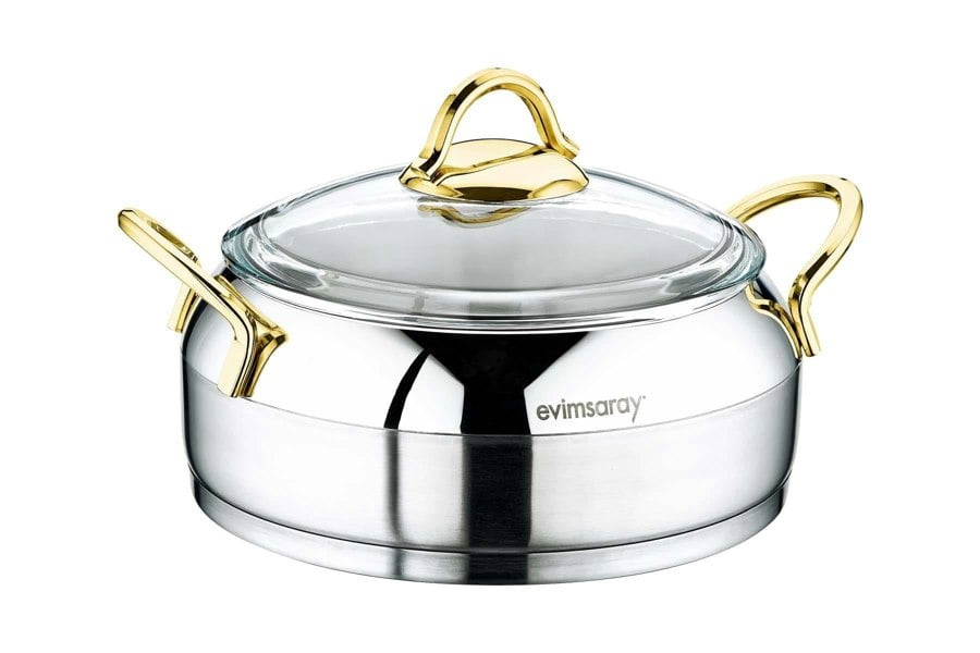 Rozi Venus Collection 8-piece Stainless Steel Cookware Set (Gold Handles)