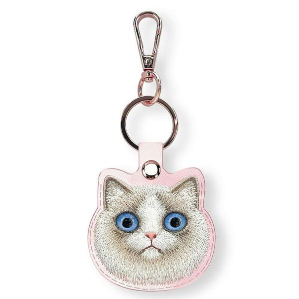 Nimmy Friends Nimmy Big Eye Cute Pet Ragdoll Cat Face Airtag Keychain Pink - N-XDY-YSK-07-D