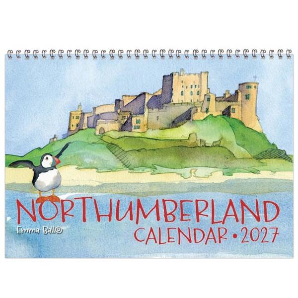 Emma Ball, Northumberland A4 Calendar 2027, Wall Calendars, Month To View, Travel, Gift