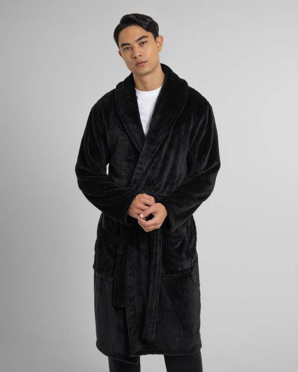 Steel & Jelly Osterley - Waffle Texture Supersoft Fleece Dressing Gown