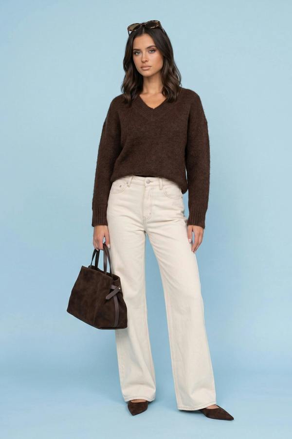Urban Bliss Wool Blend V Neck Jumper