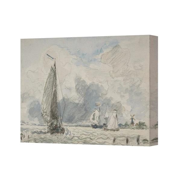 Benjamin Tate Design Canvas 4093 Sailboats Seascape Watercolor Art Print