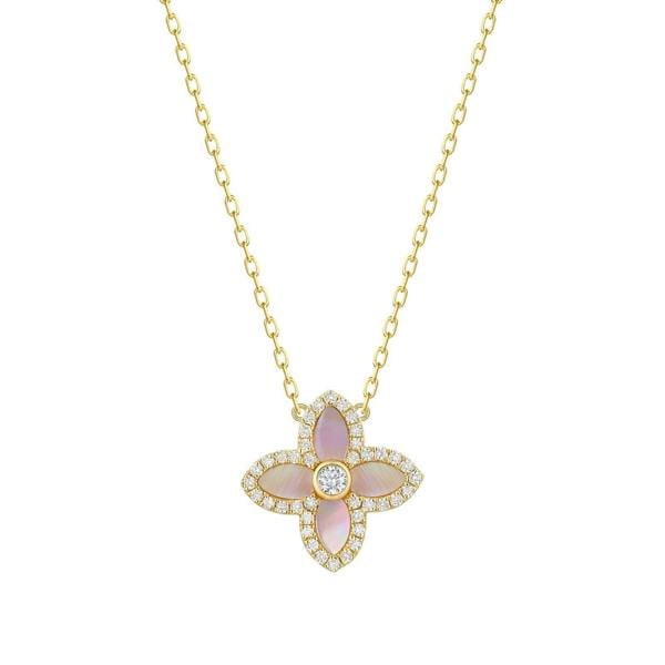 Sarah Layton Mother of Pearl & Diamond Pendant Necklace - 18ct Yellow Gold