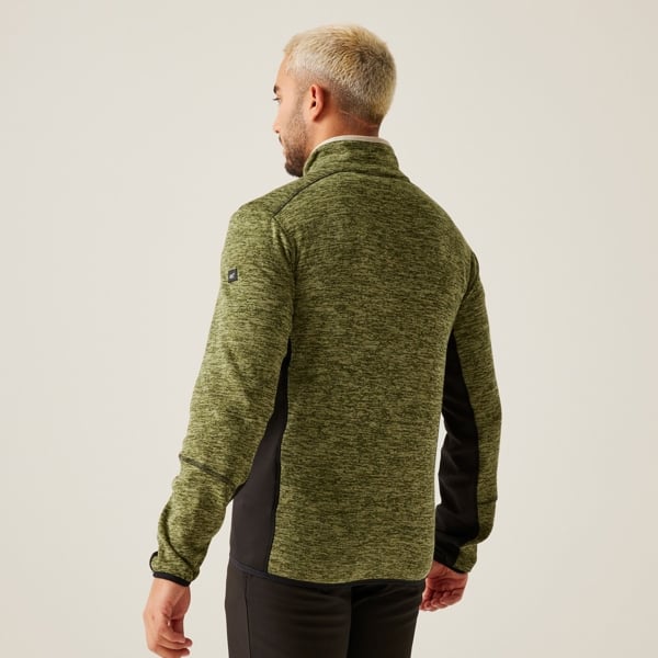 Regatta Mens Baslinn Marl Full Zip Fleece Jacket - Nephrite Green / Black