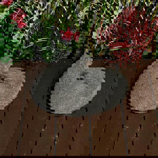 Stone Cast Sleeping Cat Ornament 