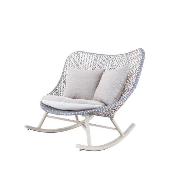 Temescal Rattan Garden Rocking Chair, Indoor/ Outdoor Furniture-Weilai Concept-Grey-Weilai Concept